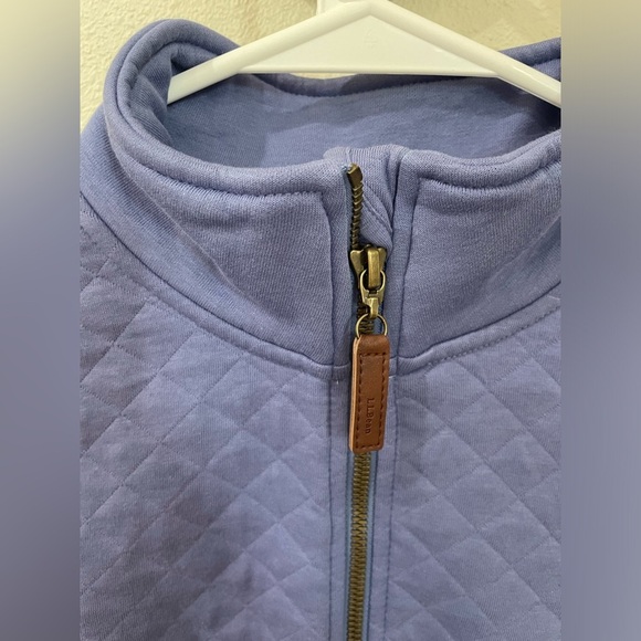L.L. Bean Quilted Quarter-Zip Pullover in Purple - Picture 6 of 8